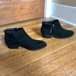Black suede ankle booties